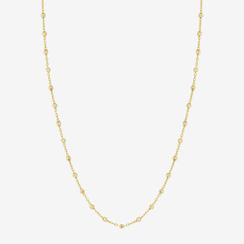 14K Gold 17 Inch Bead Chain Necklace