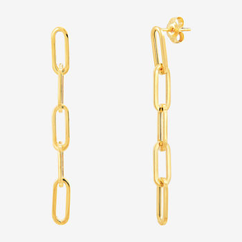 Made in Italy 14K Gold Paperclip Drop Earrings