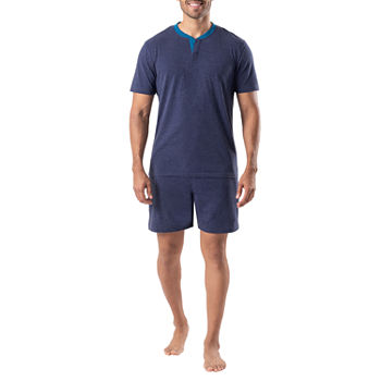 Van Heusen Mens Big 2-pc. Short Sleeve Shorts Pajama Set