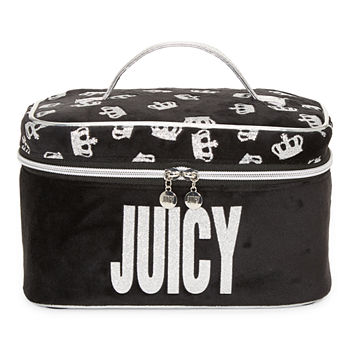Juicy By Juicy Couture Juicy Logo And Crown Pattern Train Case Makeup Bag