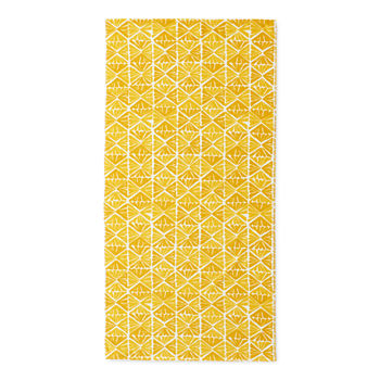 Outdoor Oasis Yellow Geo Printed Beach Towel