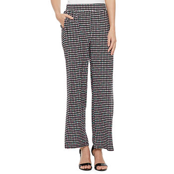 Black Label by Evan-Picone Womens Wide Leg Pull-On Pants