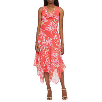 Robbie Bee Sleeveless Floral Fit + Flare Dress
