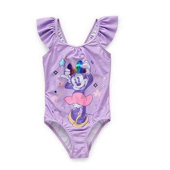 Disney Collection Little & Big Girls Minnie Mouse One Piece Swimsuit