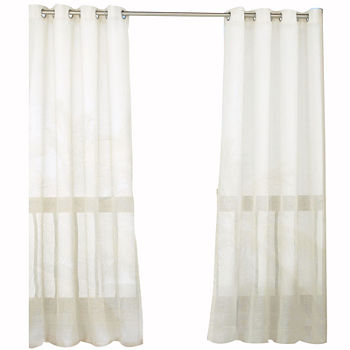 Sheer Grommet Top Single Outdoor Curtain Panel