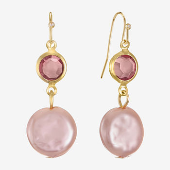 Liz Claiborne 1 Pair Simulated Pearl Round Drop Earrings