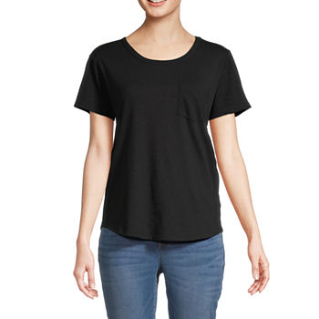a.n.a Womens Tall Round Neck Short Sleeve T-Shirt