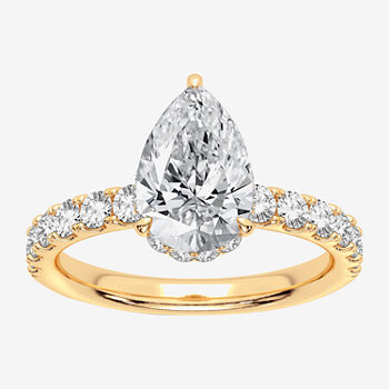 Modern Bride Signature Womens 2 CT. T.W. Lab Grown White Diamond 14K Gold Pear Solitaire Engagement Ring