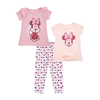 Disney Baby Girls Minnie Mouse 3-pc. Pant Set
