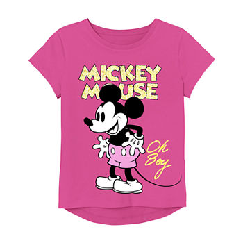 Little & Big Girls Crew Neck Mickey Mouse Short Sleeve Graphic T-Shirt