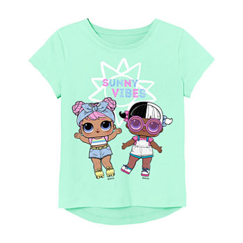 Little & Big Girls Crew Neck LOL Short Sleeve Graphic T-Shirt