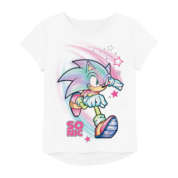 Little & Big Girls Crew Neck Sonic the Hedgehog Short Sleeve Graphic T-Shirt