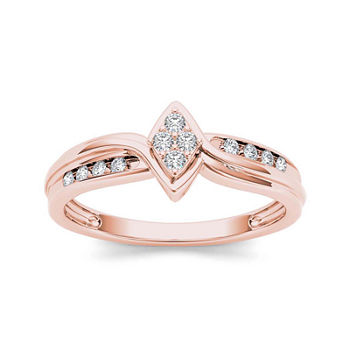 1/10 CT. T.W. Diamond 10K Rose Gold Engagement Ring