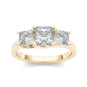 2 CT. T.W. Diamond 14K Yellow Gold 3-Stone Engagement Ring
