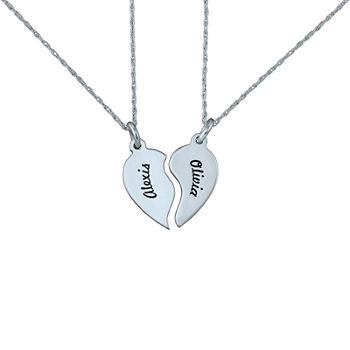 Personalized 2-pc. Best Friends Half-Heart Pendant Necklace Set