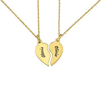 Personalized Best Friends Half-Heart Necklaces