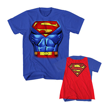 Little & Big Boys Crew Neck Superman Short Sleeve Graphic T-Shirt