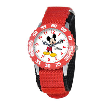 Disney Articulating Mickey Mouse Kids Time Teacher Red Watch