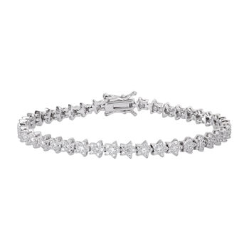 3 1/4 CT. T.W. Lab Created Cubic Zirconia Sterling Silver Star 7.25 Inch Tennis Bracelet