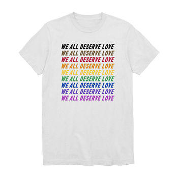 We All Deserve Love Unisex Adult Crew Neck Short Sleeve Regular Fit Graphic T-Shirt