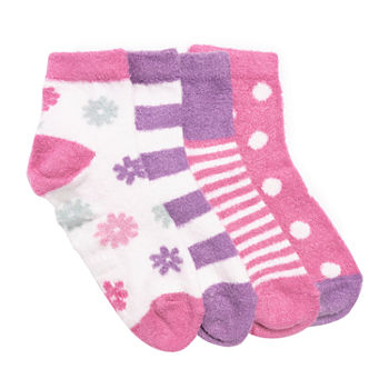 Muk Luks 4 Pair Quarter Socks Womens