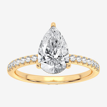 Modern Bride Signature Womens 2 1/4 CT. T.W. Lab Grown White Diamond 14K Gold Pear Solitaire Engagement Ring