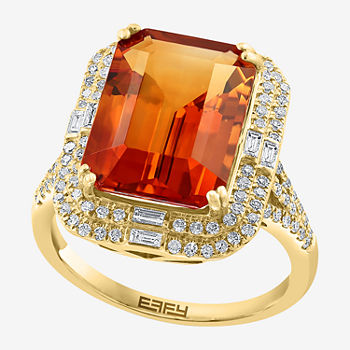 Effy  Womens Genuine Orange Citrine 14K Gold Cocktail Ring