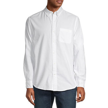 St. John's Bay Oxford Mens Slim Fit Long Sleeve Button-Down Shirt
