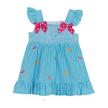 Rare Editions Baby Girls Short Sleeve Flutter Sleeve A-Line Dress