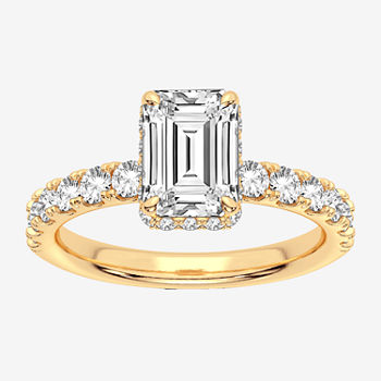 Modern Bride Signature Womens 2 3/4 CT. T.W. Lab Grown White Diamond 14K Gold Rectangular Solitaire Engagement Ring