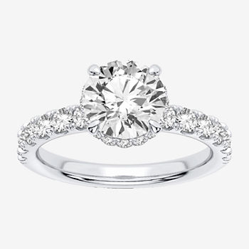 Modern Bride Signature Womens 2 3/4 CT. T.W. Lab Grown White Diamond 14K White Gold Round Solitaire Engagement Ring