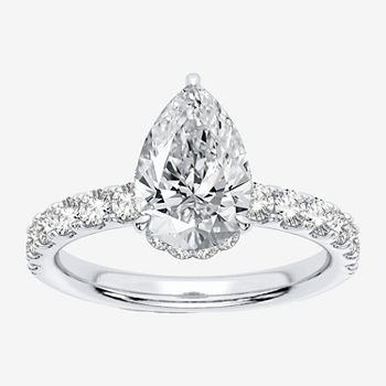 Modern Bride Signature Womens 2 3/4 CT. T.W. Lab Grown White Diamond 14K White Gold Pear Solitaire Engagement Ring