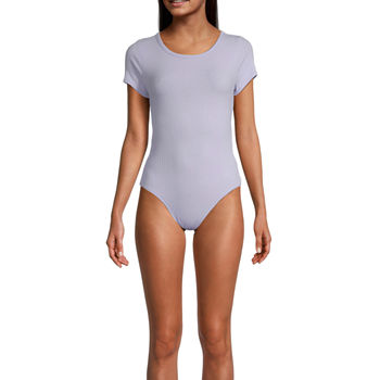 Arizona Womens Scoop Neck Short Sleeve Bodysuit Juniors