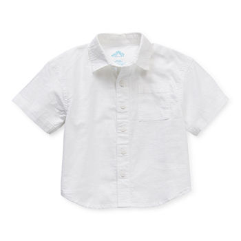 Thereabouts Little & Big Boys Short Sleeve Adaptive Button-Down Shirt