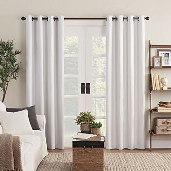 Eclipse Ambiance Texture Draft Stopper Energy Saving 100% Blackout Grommet Top Single Curtain Panel