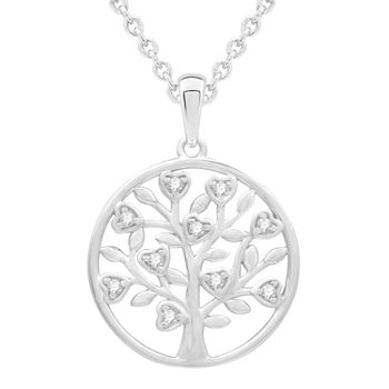 Silver Treasures 1/10 Ct. T.W. Diamond Sterling Silver 18 Inch Cable Pendant Necklace