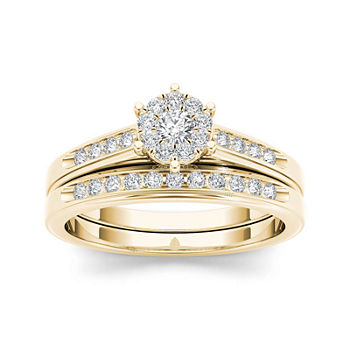 1/2 CT. T.W. Diamond 10K Yellow Gold Bridal Set Ring