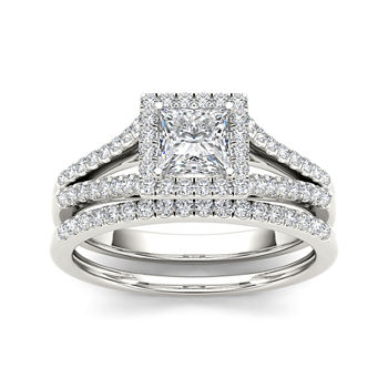 1 CT. T.W. Diamond 10K White Gold Bridal Ring Set
