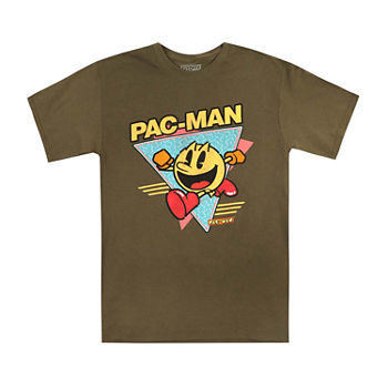 Mens Crew Neck Short Sleeve Classic Fit Pacman Graphic T-Shirt