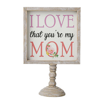Glitzhome 11.5"H Wooden Mothers Day Tabletop Decor