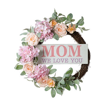 Glitzhome 22"D Mothers Day Floral Wreath