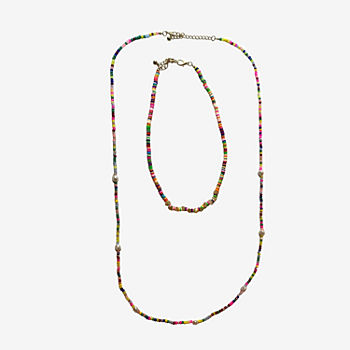 Bijoux Bar 37 Inch And 16 Inch 2-pc. Link Beaded Necklace