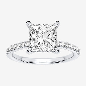 Modern Bride Signature Womens 2 1/4 CT. T.W. Lab Grown White Diamond 14K White Gold Solitaire Engagement Ring