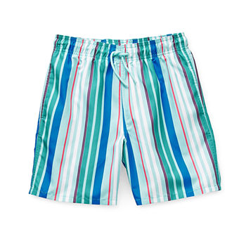 Thereabouts Little & Big Boys Striped Swim Trunks