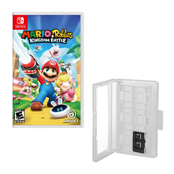 Mario Rabbids: Kingdom Battle for Nintendo Switch With Hard Shell 12 Game Caddy