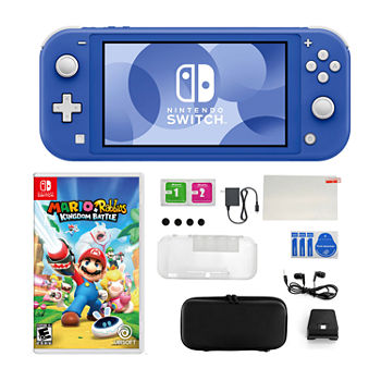 Nintendo Switch Lite in Blue with Mario Rabbids and Accessories Kit