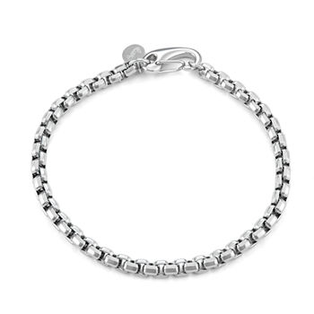 Gray Stainless Steel 9 Inch Box Chain Bracelet