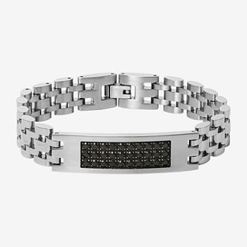Shaquille O'Neal XLG Stainless Steel 9 Inch Solid Link Id Bracelet