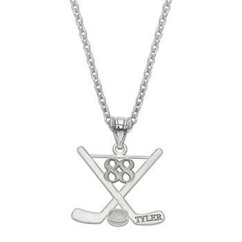 Personalized Name & Number Hockey Pendant Necklace