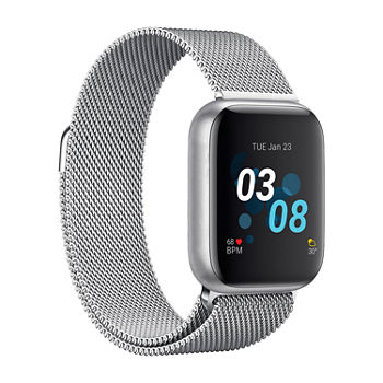 iTouch Air 3 for Men: Silver Case with Silver Mesh Strap Smartwatch (44mm) 500008S-4-51-B28